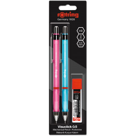 Механічний олівець Rotring VISUCLICK Blue + Pink PCL 0,5 + Грифели 0,5мм HB (24) блістер R2102712