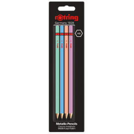 Набір простих олівців Rotring WCP Metallic Assorted Colors HB блістер 4шт R2094214