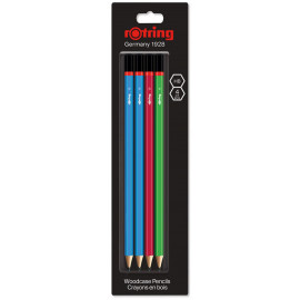 Набір простих олівців Rotring WCP Core Assorted Colours HB блістер 4шт R2094216