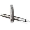 Ручка перова Parker IM Premium Dark Espresso Chiselled CT FP F 24 311
