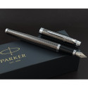 Ручка перова Parker IM Premium Dark Espresso Chiselled CT FP F 24 311