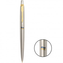 Кулькова ручка Parker JOTTER Stainless Steel GT BP Прапор синьо-жовтий 16032_T008c