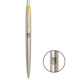 Ручка кулькова Parker JOTTER Stainless Steel GT BP Герб України жовто-синій 16032_T005c