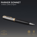 Ручка кулькова Parker SONNET Metal & Black Lacquer GT BP 68 132