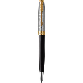 Ручка кулькова Parker SONNET Metal & Black Lacquer GT BP 68 132