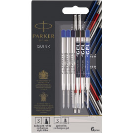 Стержни Parker Quink Discovery шарик. 3шт + GEL 3шт блистер 10 232b6