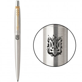 Ручка кулькова Parker JOTTER Stainless Steel GT BP Тризуб вогняний 16032_T031b