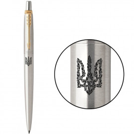 Ручка кулькова Parker JOTTER Stainless Steel GT BP Тризуб квітковий 16032_T055b