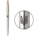 Ручка шариковая Parker JOTTER Stainless Steel GT BP Трезубец цветочный 16032_T055b