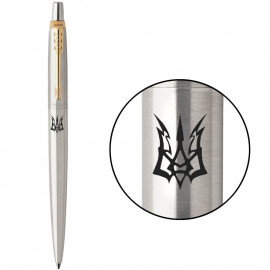 Ручка кулькова Parker JOTTER Stainless Steel GT BP Тризуб-блискавка 16032_T056b