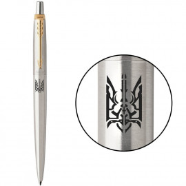 Ручка кулькова Parker JOTTER Stainless Steel GT BP Тризуб войовничий 16032_T057b