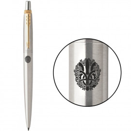 Ручка кулькова Parker JOTTER Stainless Steel GT BP Тризуб із дубовим вінком 16032_T061b