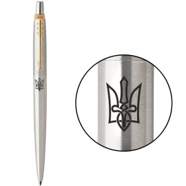 Ручка кулькова Parker JOTTER Stainless Steel GT BP Тризуб стилізований 16032_T062b