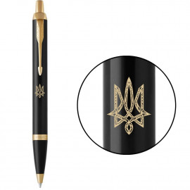 Ручка кулькова Parker IM Black GT BP Тризуб геометрія 22032_T058y