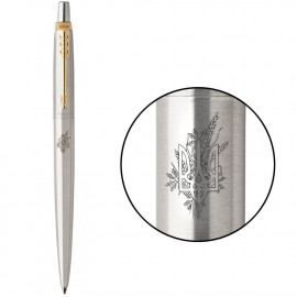 Ручка кулькова Parker JOTTER Stainless Steel GT BP Тризуб з пшеницею 16032_T066b