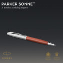Ручка шариковая Parker SONNET Essentials Metal & Orange Lacquer CT BP 83 032