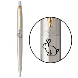 Ручка кулькова Parker JOTTER Stainless Steel GT BP Чорний Кролик 16032_Z204b