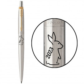 Ручка кулькова Parker JOTTER Stainless Steel GT BP Кролик 2023 16032_Z208b