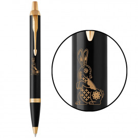 Ручка кулькова Parker IM Black GT BP Веселий Кролик 22032_Z207y