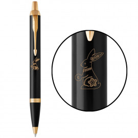 Ручка кулькова Parker IM Black GT BP Різдвяний Кролик 22032_Z209y