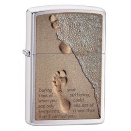 Зажигалка Zippo Classics Footprints In Sand Brushed Chrome Zp28180