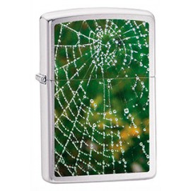 Зажигалка Zippo Classics Spider Web Rain Drops Brushed Chrome Zp28285