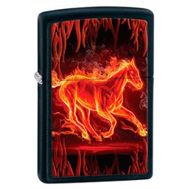 Зажигалка Zippo Classics Horse Flaming Black Matte Zp28304