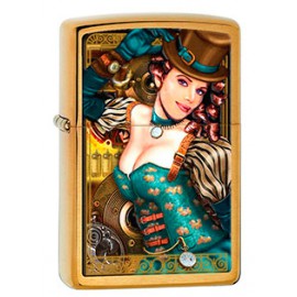 Зажигалка Zippo Classics Industrial Machinery Lady Brushed Brass Zp28321