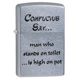 Зажигалка Zippo Classics Confucius Say Toilet Pot Street Chrome Zp28459