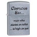 Зажигалка Zippo Classics Confucius Say Toilet Pot Street Chrome Zp28459