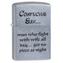 Зажигалка Zippo Classics Confucius Say Wife Night Street Chrome Zp28460