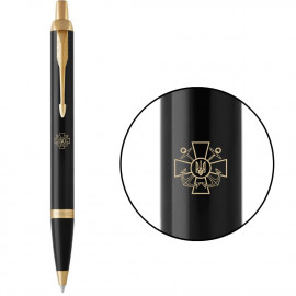Ручка кулькова Parker IM ARMY Black GT BP Емблема ВМС ЗСУ 22032_W003y