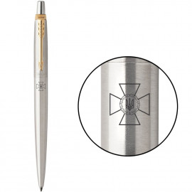 Ручка кулькова Parker JOTTER SPECIAL Stainless Steel GT BP Емблема СБУ 16032_P003b