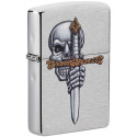 Запальничка Zippo Classic Sword Skull Design Brushed Chrome 49488