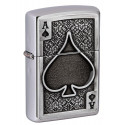 Запальничка Zippo Classic Ace Of Spades Emblem Brushed Chrome 49637