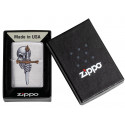 Запальничка Zippo Classics Sword Skull Design Brushed Chrome 49488