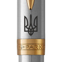 Ручка шариковая Parker SONNET UKRAINE Stainless Steel GT BP Трезубец 84132_T001b