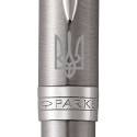 Ручка шариковая Parker SONNET UKRAINE Stainless Steel CT BP Трезубец бел. 84232_T001w