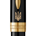 Ручка кулькова Parker SONNET UKRAINE Black Lacquer GT BP Тризуб 86032_T001y