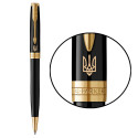 Ручка кулькова Parker SONNET UKRAINE Black Lacquer GT BP Тризуб 86032_T001y