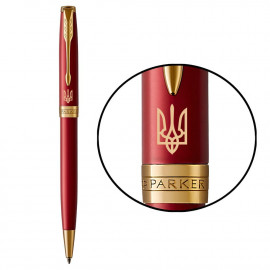 Ручка кулькова Parker SONNET UKRAINE Intense Red GT BP Тризуб 86232_T001y