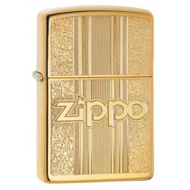 Запальничка Zippo Classic 254B Zippo and Pattern Design High Polish Brass 29677