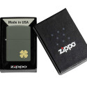 Запальничка Zippo Classics 221 Four Leaf Clover Design Green Matte 49796