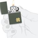 Запальничка Zippo Classics 221 Four Leaf Clover Design Green Matte 49796
