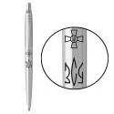 Ручка шариковая Parker JOTTER ARMY Stainless Steel CT BP Эмблема ВСУ + Трезубец ЗСУ 16132_W101b