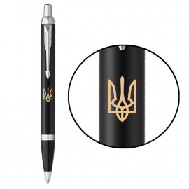 Ручка кулькова Parker IM UKRAINE Matte Black CT BP Тризуб 26132_T001y