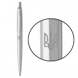 Ручка кулькова Parker JOTTER UKRAINE Stainless Steel CT BP Тризуб біл. 16132_T001w
