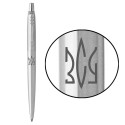 Ручка шариковая Parker JOTTER UKRAINE Stainless Steel CT BP Трезубец ЗСУ (глад.) 16132_T039t