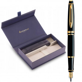 Набор Waterman EXPERT Black FP F (перьевая ручка + чехол)