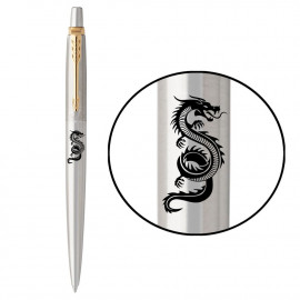 Ручка кулькова Parker JOTTER ZODIAC Stainless Steel GT BP Зелений Дракон 16032_Z301b
